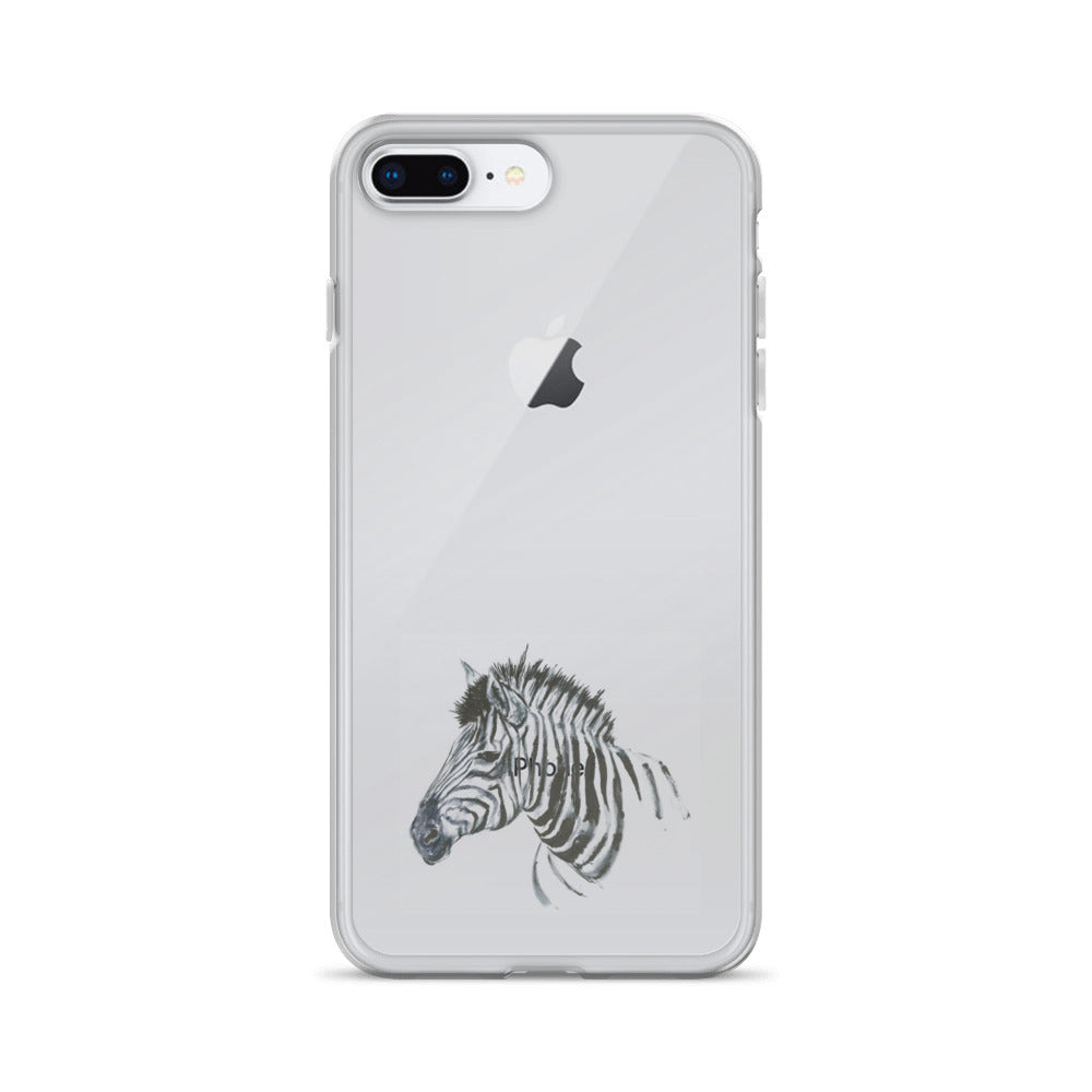 Zebra Ink Brush Painting - iPhone Case