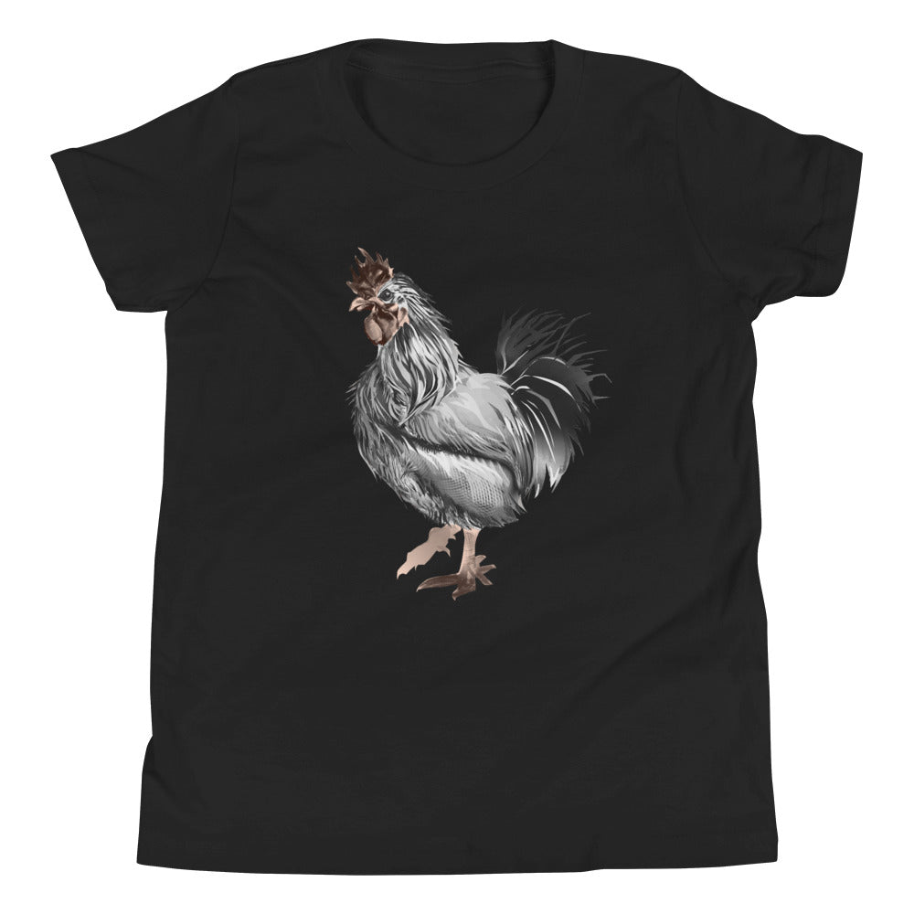 Rooster Strut (Silver) - Youth Short Sleeve T-Shirt