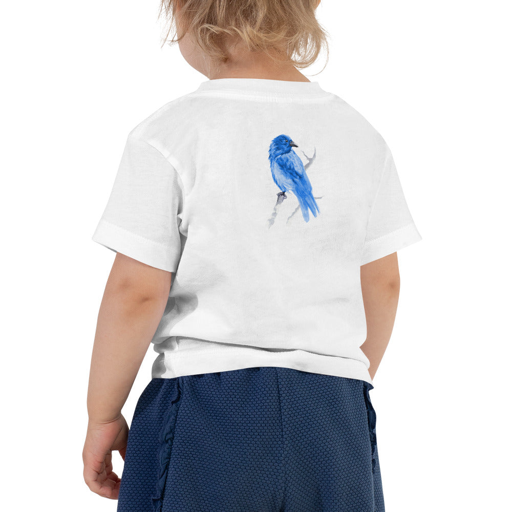 Corvid Blue Bird Perched - Toddler Short Sleeve Tee