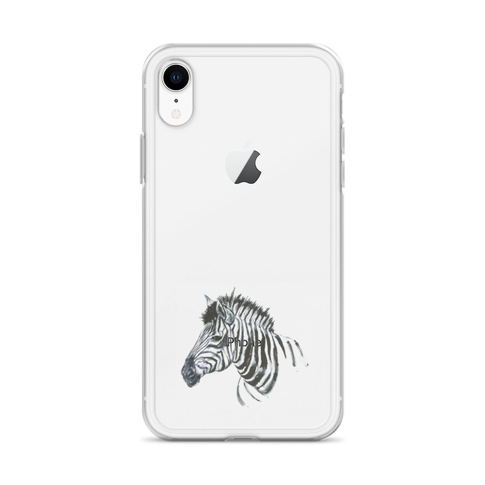 Zebra Ink Brush Painting - iPhone Case