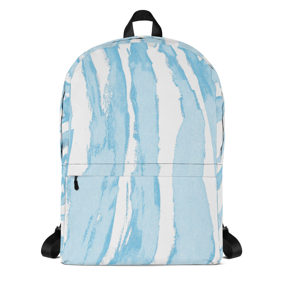 Zebra Stripes Blue and White - Backpack