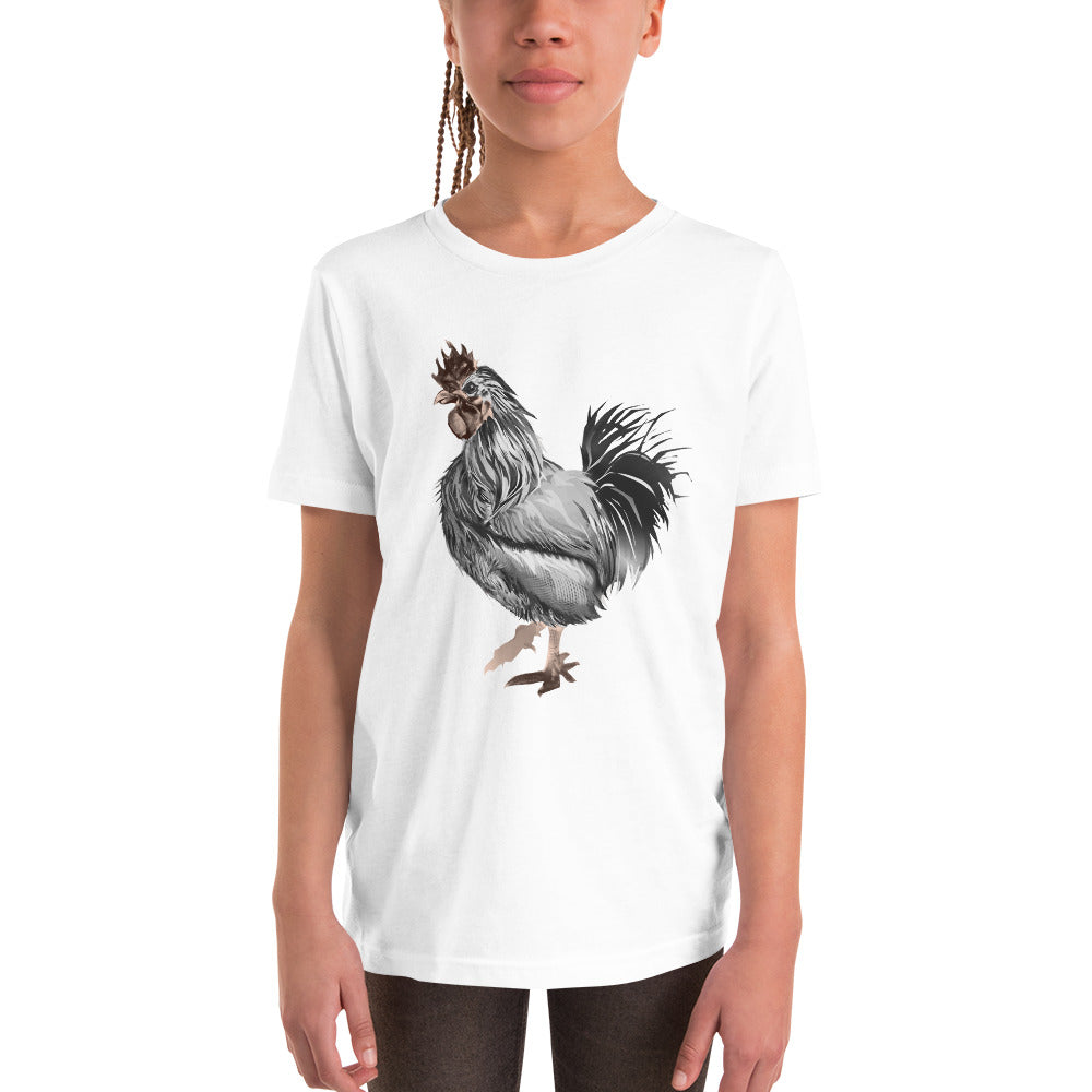 Rooster Strut (Silver) - Youth Short Sleeve T-Shirt