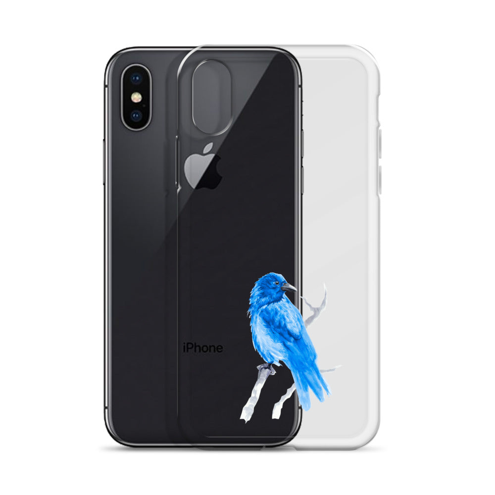 Corvid Blue Bird Perched - iPhone Case