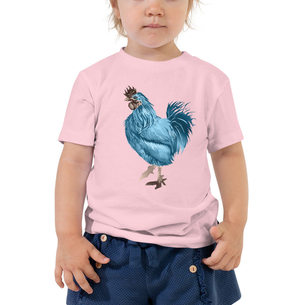 Rooster Strut (Blue) - Toddler Short Sleeve Tee