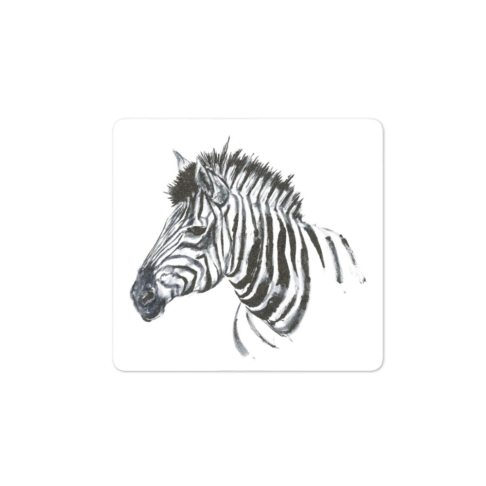 Zebra Ink Brush Painting - Bubble-Free Stickers