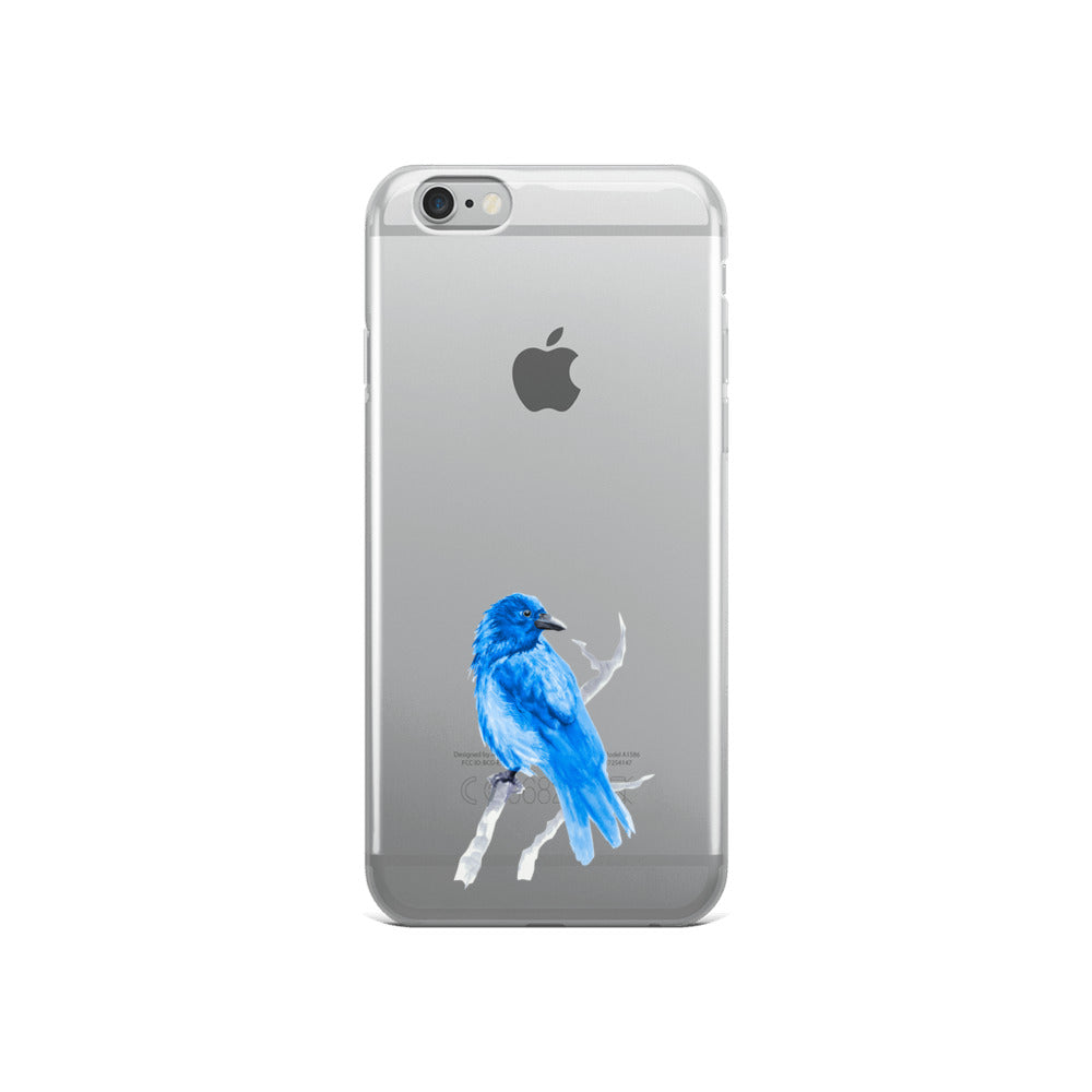 Corvid Blue Bird Perched - iPhone Case