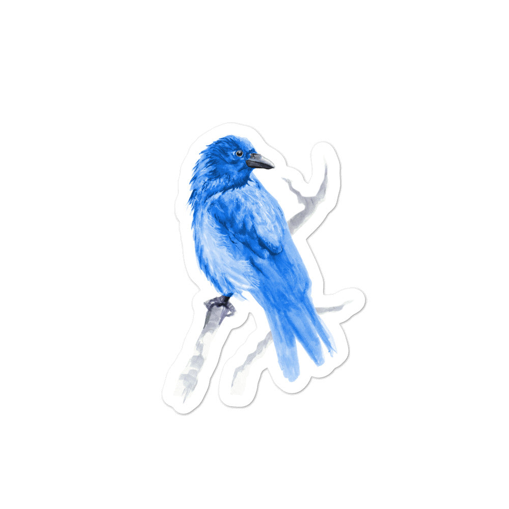 Corvid Gray Bird Perched - Bubble-Free Stickers