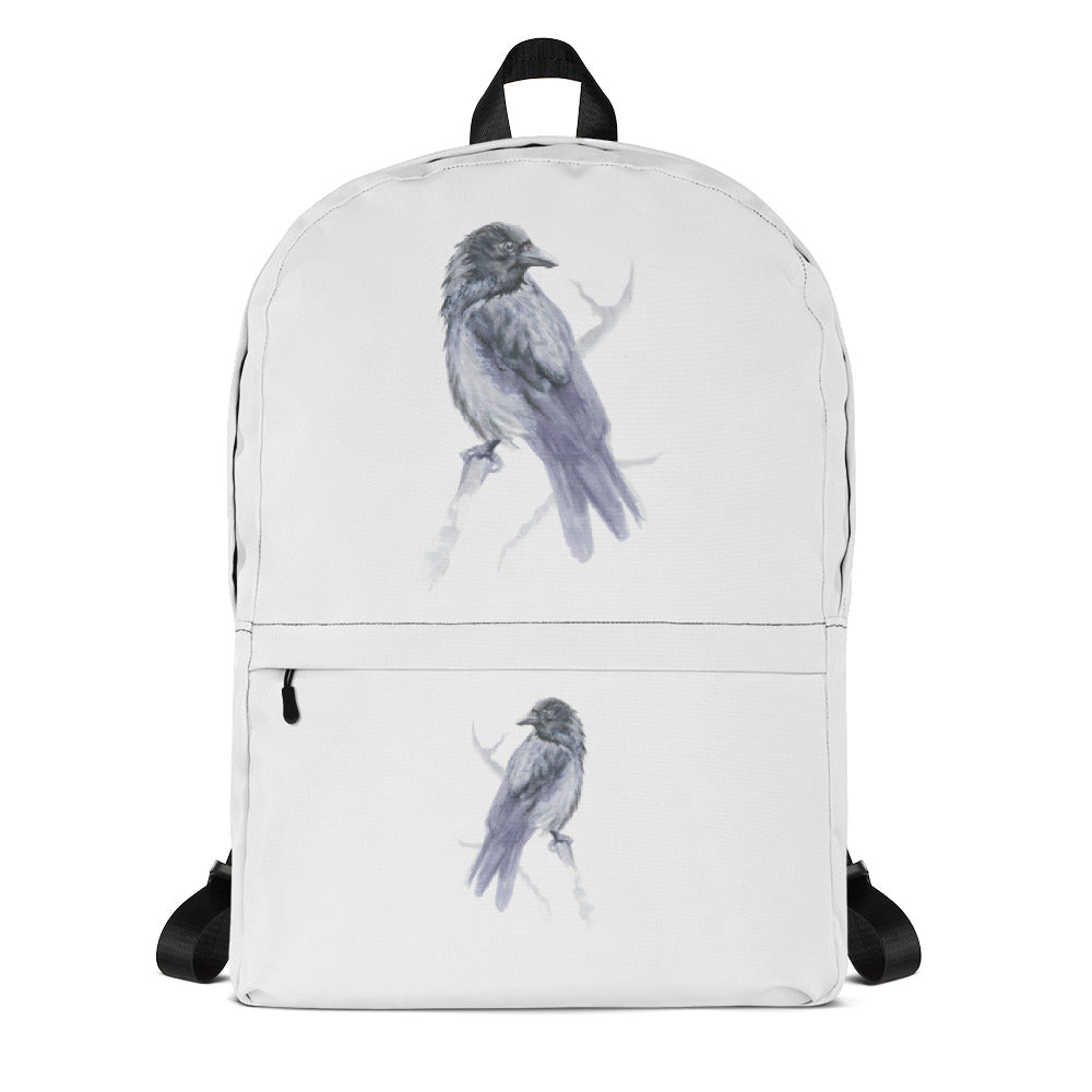 Corvid Gray Bird Perched - Backpack