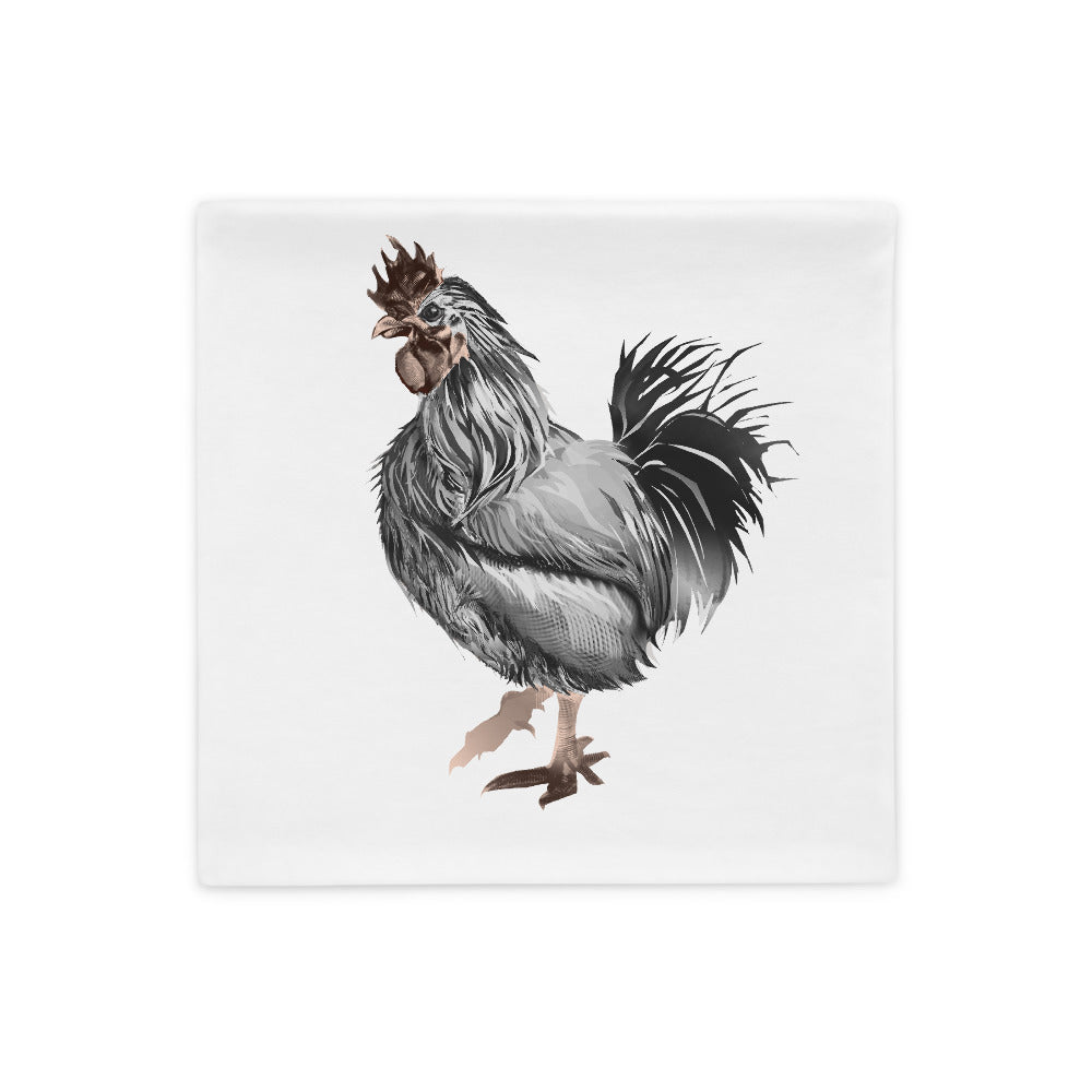 Rooster Strut (Silver) - Pillow Case