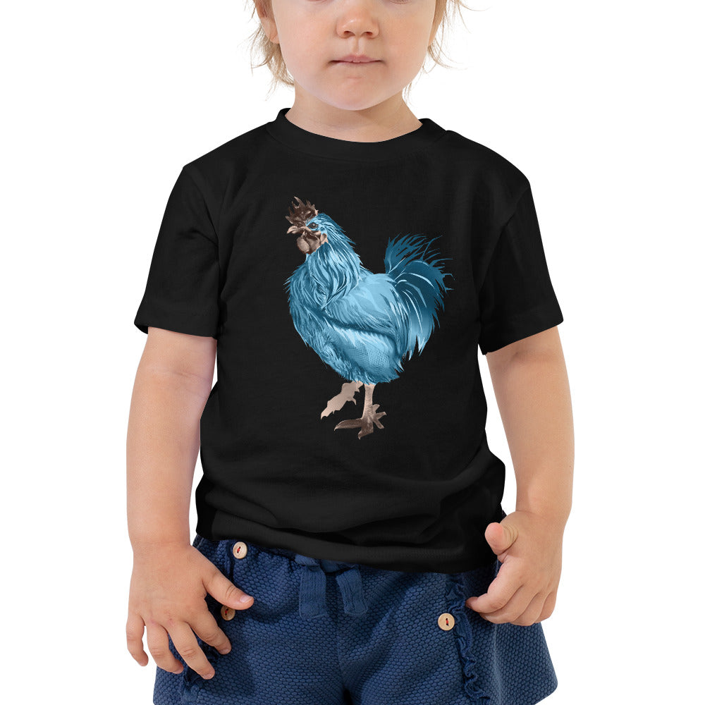 Rooster Strut (Blue) - Toddler Short Sleeve Tee